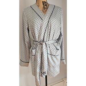 Victoria Secret Kimono Robe,  Lined, Blue Aqua, Satin, Tie Belt NEW , Sz S
